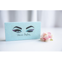 Eyelash storage box - Light blue glitter - 15239